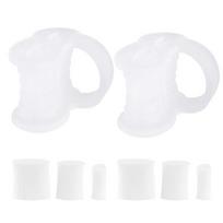 1Pair Orthopedic Bunion Corrector Silicone Hammer Toe Straightener with 6 Sponge Plugs Hallux Valgus Regulator Toe Separator white