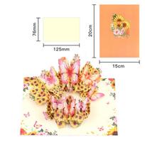 3D Pop-up Teacher's Day Greeting Card: Orange Seal, Flowers, and Butterflies - Send a Birthday Blessing beige