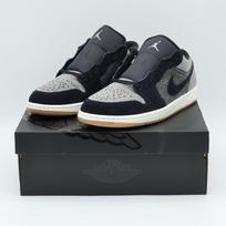HJ4360-001 Nike Air Jordan 1 Low Dark Black Denim Light Smoke Grey Sail (Men's) 13 black