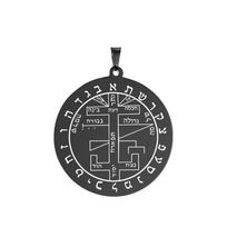 Dawapara Pentacle of Jupiter Solomon Talisman Acquiring Glory and Riches  Pendant DIY for Necklace Stainless Steel Accessories gray