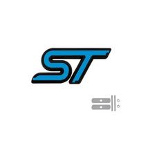 3D Metalinės raidės ST Logotipo Grotelių Emblema Ženklelis Galinės Bagažinės Lipdukai Ford Fiesta MDBFH5 Focus ST MK2 MK3 MK4 Kuga Puma Mondeo
