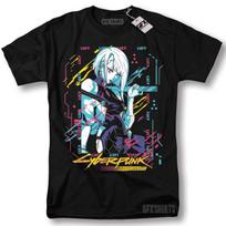 Cyberpunk Edgerunners 2077 Marškinėliai Anime Lucy Rebecca David Cosplay Žaidėjo T-shirt S black