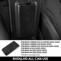 For BMW 3 4 Series G20 G42 i4 G22 G23 G26 G80 G82 Car Console Armrest Case Button Hidden Keys Card Storage Box Accessories G42 2-door 22-25 black