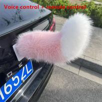 Pūkuotas nuotolinio valdymo elektrinio dviračio galinis žaislas, realistiškas, universalus, automobilio uodegos vizginimas, judanti uodega, lipnus, įkraunamas rožinė