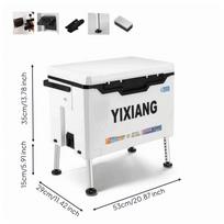 Fishing Seat Box Adjustable Tackle with Legs Telescopic for Anglers, white