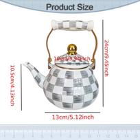 Elegant Enamel Teapot with Heat-resistant Handle, Suitable for All Types of Stoves, Ideal 2L