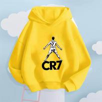 Sports Icon Style: New Ronaldo CR7 Kids' Hoodie for 3-12 Years, Casual Wear, Vibrant Cool Playful Vibe 120 yellow