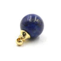 Naujienos Natūralaus Akmens Pakabukas Apvalus Kamuoliukas Atidaromas Kvepalų Buteliukas Krištolas Lapis Lazuli Ametistas Karoliai „Pasidaryk Pats“ Dovana about 16mm blue