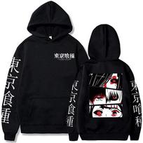 Japan Tokyo Ghoul Anime Manga Megztinis Kaneki Ken Printed Vyriški/Moteriški Helovino drabužiai Megztinis ilgomis rankovėmis Gatvės drabužiai 5XL black