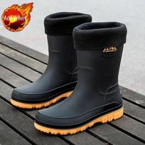 Vasariniai PVC Mokasinai Juodi Lietaus Batai Vyrams Wellies Aukštos Kokybės Plataus Piršto Vyriški Batai Guminiai Batai Suaugusiems Žemi Kulniukai Patogūs Sodo 43 black