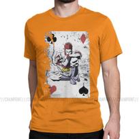 HXH Hisoka Playing Card Men's T Shirts Awesome Tees Short Sleeve Round Collar T-Shirt Cotton Gift Idea Tops 4XL gray