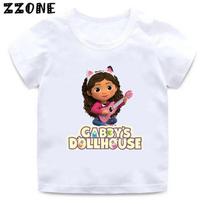 Girls Clothes Cute Gabbys Doll House Cartoon Kids Funny T-Shirts Baby Boys T shirt Summer Short Sleeve Children Tops,ooo5456 150 white