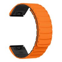 22mm 26mm Watch Band For Garmin Tactix 8 51mm 47mm/Quatix 8 Pro/Instinct 3 2X/D2 Mach 2 1/Fenix Magnetic Silicone Strap Bracelet QuickFit 22mm oranžinė