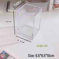 INS Style Transparent Acrylic Pen Holder - Simple Large Capacity Storage Box gray