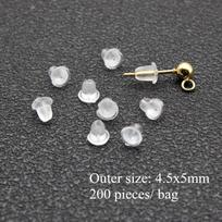 Earrings Screw Backs Anti-Pain Ear Clip Rubber Silicone Earring Back Stoppers for Stud Earrings Ear Plug Blocked Caps DIY Making black