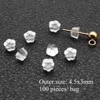 Earrings Screw Backs Anti-Pain Ear Clip Rubber Silicone Earring Back Stoppers for Stud Earrings Ear Plug Blocked Caps DIY Making gray