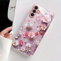 Kietojo stiklo gėlių dėklas, skirtas Samsung S26 S25 Ultra S24 S23 Plus S21 FE S22 A56 5G A55 A54 A36 A53 A52S A17 A16 A34 A51 Dėklo dangtelis Galaxy S25