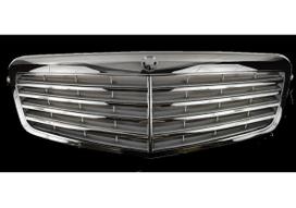 Compatible Grille Air Intake for 09-12 Mercedes-Benz E-Class W212, Glossy All-Black with Three or Four Horizontal Bars