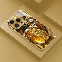 Kūrybiškas paauksuotas krištalinis auksinis metalinis dažytas stiklinis telefono dėklas, skirtas iPhone 17 16 15 14 13 12 11 Pro Max 15 14 Plus 17 Air 16E Dangtelis iPhone 15 Pro brown