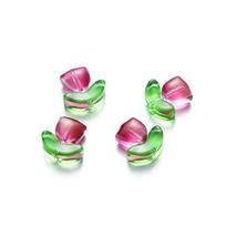 10/20Set Tulips Flower Lampwork Beads Multicolor Glass Flora Beads Multicolor Loose Beads for DIY Bracelets Jewelry Making 10 Sets pink