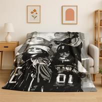 3D Billie Eilish Dainininkė Žvaigždė Flanelinis pledas Minkštas Šiltas Pledas Miegamajam Svetainei Lovai Kelionėms Stovyklavimui Iškylai Dovana 75x90cm gray