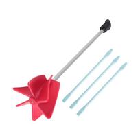 A84E-1Set Red Cement Mixer Epoxy Mixer 11.8Inch Stirrer Paddle For Drills-3 Stir Sticks Concrete Mixer raudona