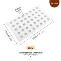 Food-Grade Silicone Round Ice Ball & Mooncake Mold - DIY Soap & Grape Cluster Tray white