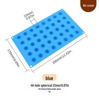 Food-Grade Silicone Round Ice Ball & Mooncake Mold - DIY Soap & Grape Cluster Tray blue