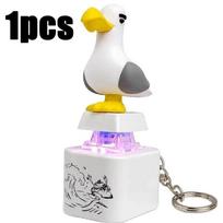 Mine Little Seagull Keycap Keychain Luminous Sounding Stress Relief Fidget Toy Bird USB Model Electronic Pendant Portable Gift white