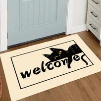 Guinea Pigs Welcome Humans  DoorMat, Non-slip Carpet, Suitable for Living Room, Bedroom, Bathroom, Holiday Home Decoration 60cm x 90cm black