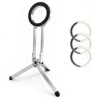 Alloy Magnetic Phone Tripod Foldable Portable Stand Carabiner-Mounted Desk Support with 3 Magnetic Rings for 14 15 gray
