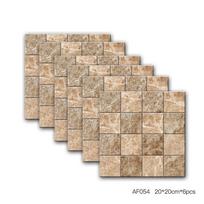 6 vnt. vandeniui atsparūs lipdukų plytelės su marmuro efektu virtuvės, vonios sienų dekoras 20 cm Af054  6 Pcs beige