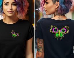 2-Sided Arcane Jinx Butterfly Bomb Tee Jinx Bomb Arcane Tee Front and Back Print for Arcane Fans S brown