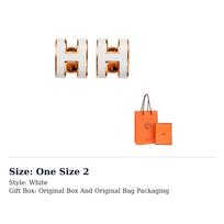 HERMES Earrings Pop H Mini Blanc H608002FO49 One Size 2 balta