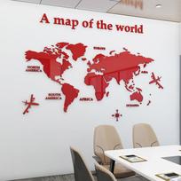 World Map Wall Mirror Stickers DIY 3D Acrylic Wall Stickers Bedroom Office Background Wall Decoration Stickers Large Size S  80cmx40cm