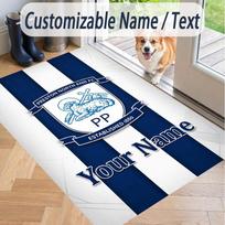 Custom Text Printed Rug Preston North End Non Slip Floor Carpet For Home Room Decor 40cmx60cm gray