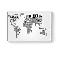 Modern Rainbow Coral World Map Decorative Painting Minimalist Art Canvas Wall Picture Office Living Room Wall Decor 21x30 No Frame gray