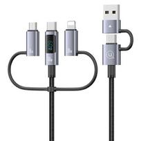 USAMS 6 VIENAME GREITO ĮKROVIMO LAIDAS, 60 W, SKIRTAS IPHONE, ANDROID TELEFONAMS, 2 M, ALIUMINIO KORPUSAS