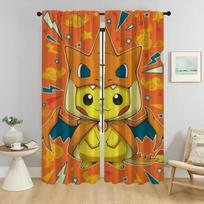 P-pokemones Namų Interjero Užuolaidos Kamerai Užuolaidos Vaikų Kambario Langų Užuolaida Kambariui 2 Panelės Žaliuzės Helovino Dekoracija W50xH70cmx2pcs-CL