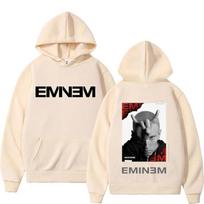 Raperio Eminemo Muzikinio Albumo Gobtuvai Pasaulinės Ekskursijos Grafinis Gobtuvas Vyrams Moterims Mada Hip Hop Punk Gobtuvas Vintage Megztinis Streetwear M beige
