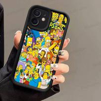 Juokingas animacinis S-Simpsonai IPhone 17 16 15 14 13 12 11 Pro Max Plus telefonų dėklai iPhone 17pro max yellow
