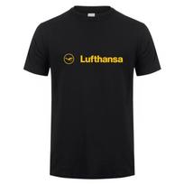 Lufthansa marškinėliai vasaros vyrams vėsūs medvilniniai trumpomis rankovėmis Lufthansa oro linijų marškinėliai unisex dovanų viršūnės Tee LH-478 M juoda