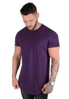 American Style Hip Hop Crew Neck Short Sleeve Cotton Plus Size Sports T-Shirt XL violetinė