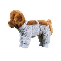 Breathable Dog Four Legged Clothing High-elasticity Adjustable Straps Pets Dustproof Pants Insect-proof Anti-shedding (Grey,S) pilka