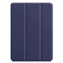 For iPad Tablet iPad Pro 13 2026 Tablet Leather Case 13 Inch Triple Folding Bracket Case tamsiai mėlyna spalva