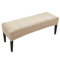 Silver Fox Velvet Piano Bench Cover: Stretchy, Dustproof, Non-slip, Easy Wash, Soft Feel 150x45x14 cm smėlis