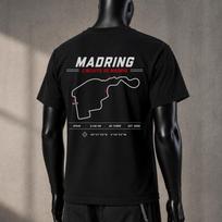 Madring Circuit Track Map T-Shirt Formula Racing Circuit Track Map T-Shirt Motorsport Gift for racer F1 Track Fan Shirt the charming paddock M gray