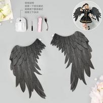 Elektriniai angelo sparnai Cosplay rekvizitas Anime konvencija Sceniniai pasirodymai - Baltos ir juodos spalvos variantai Motorized Angel Wings - Black gray
