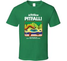 Spąstai, Marškinėliai, Klasikinis, Žaidimas, Vaizdo, Atari, Activision, Retro, 1980-ieji XXL blue