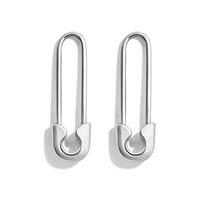 Golden Safety Pin Earrings Minimalist Paperclip Style Drop Earrings Modern Punk Jewelry Gift for Women Girls beige